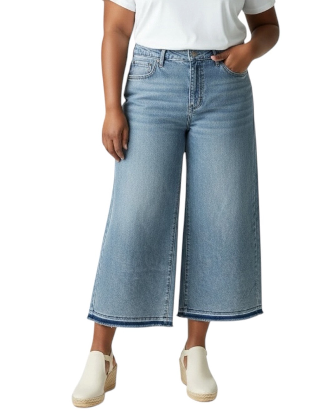 edited by HUNTER McGRADY High Rise Wide Leg Crop Jean Size 10 -- NWT -- ON TREND